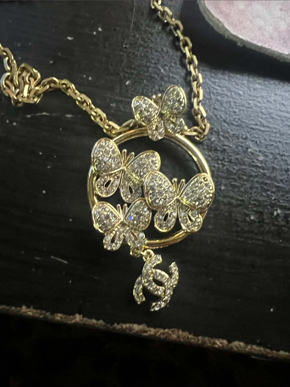 Gold Crystal Floral Necklace, Bracelet & Earring Set -